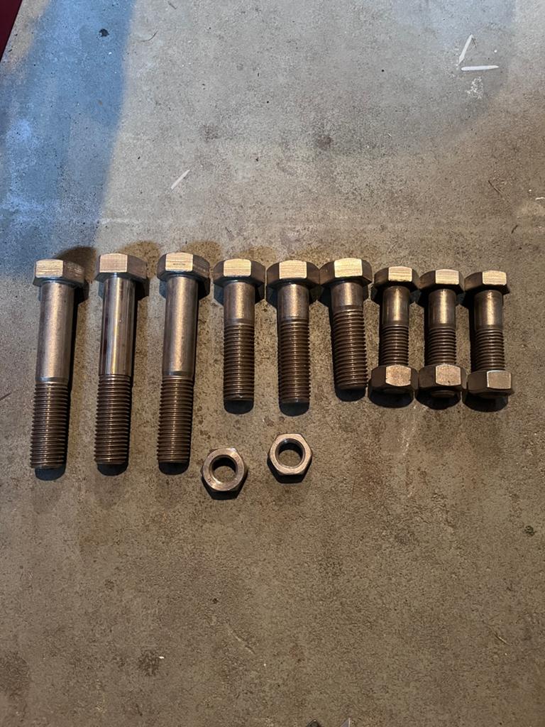 M24 bouten en enkele moeren, Ophalen of Verzenden, Minder dan 50 mm, Bouten of Moeren, Rvs