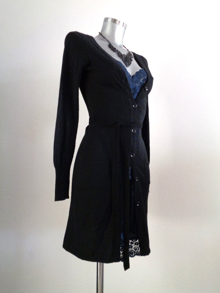 Nolita vest - doorknoop jurk, wol, cashmere, small, nieuw, Maat 38/40 (M), Zwart, Nieuw, Ophalen of Verzenden