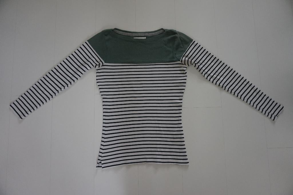 Trui Bien Bleu shirt marine streep zwart wit groen maat S, Wit, Ophalen of Verzenden, Zo goed als nieuw, Maat 36 (S)