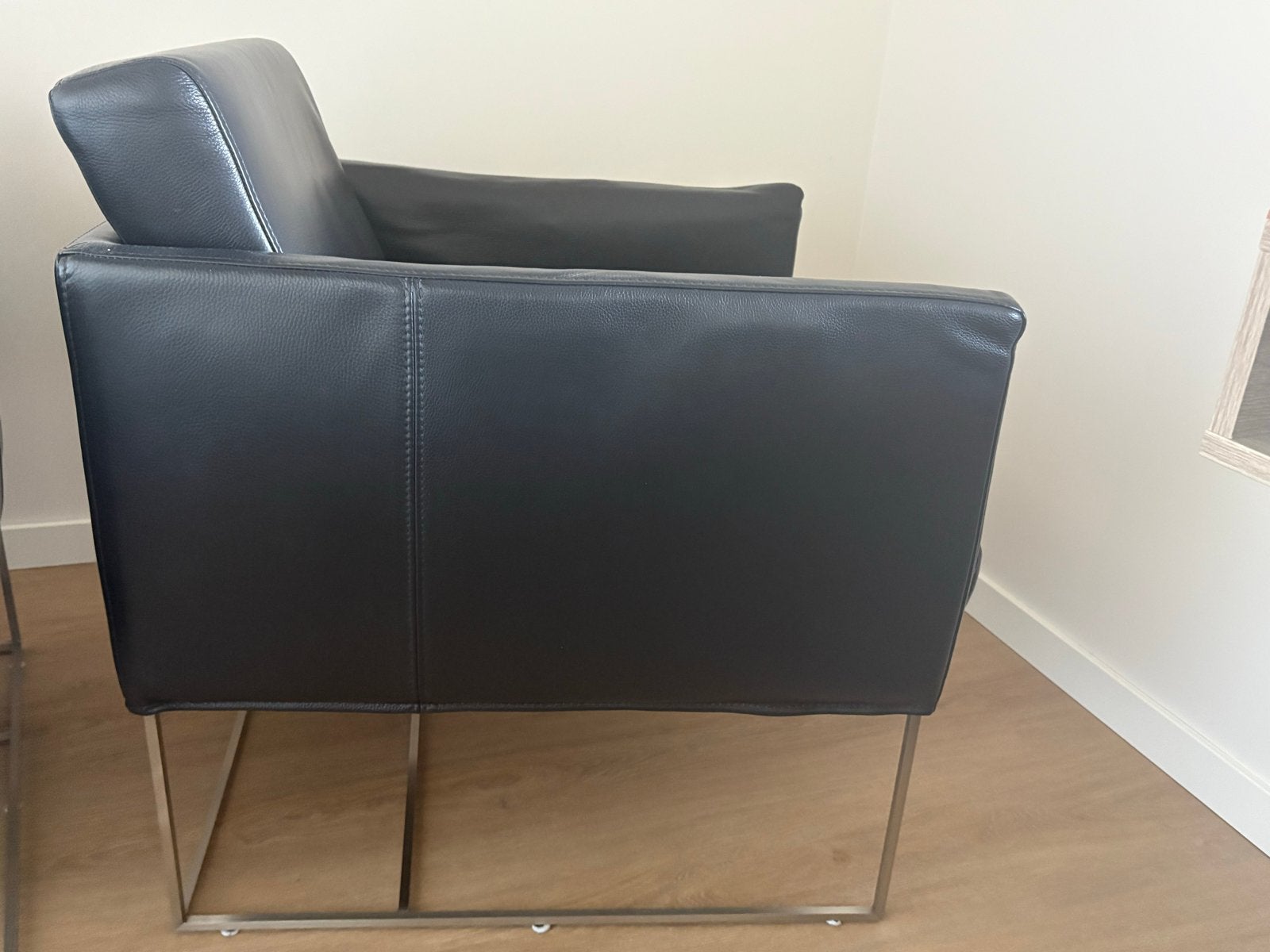2 Bert Plantagie designstoelen, zwart leer, Ophalen, Gebruikt, Twee, Zwart
