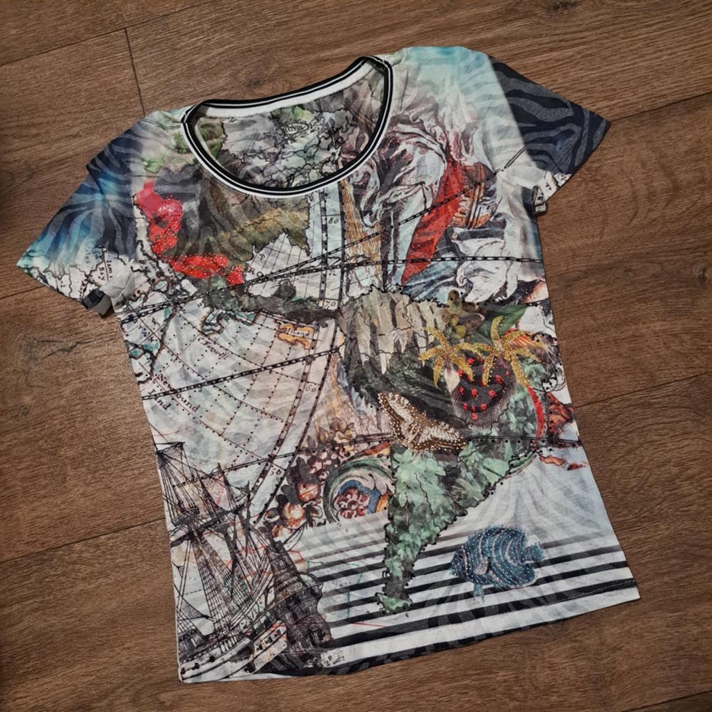 vrolijk shirtje mt .S, Overige kleuren, Malvin, Ophalen of Verzenden, Zo goed als nieuw