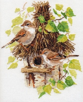 Borduurpakket Warblers mussen al123, ., Nieuw, Ophalen of Verzenden, .