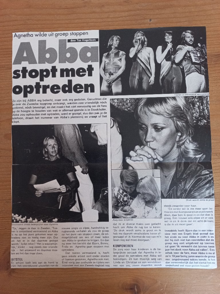 ABBA artikelen begin jaren 80 1 euro per stuk, Verzamelen, Ophalen of Verzenden, Gebruikt, Boek, Tijdschrift of Artikel