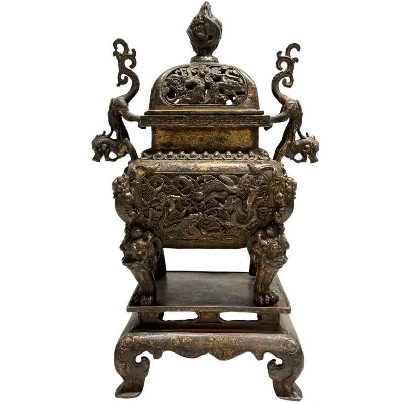 Wierookbrander – Chinees brons – 3-delige set, Antiek en Kunst, China, Ophalen of Verzenden, Ritueel object, Brons