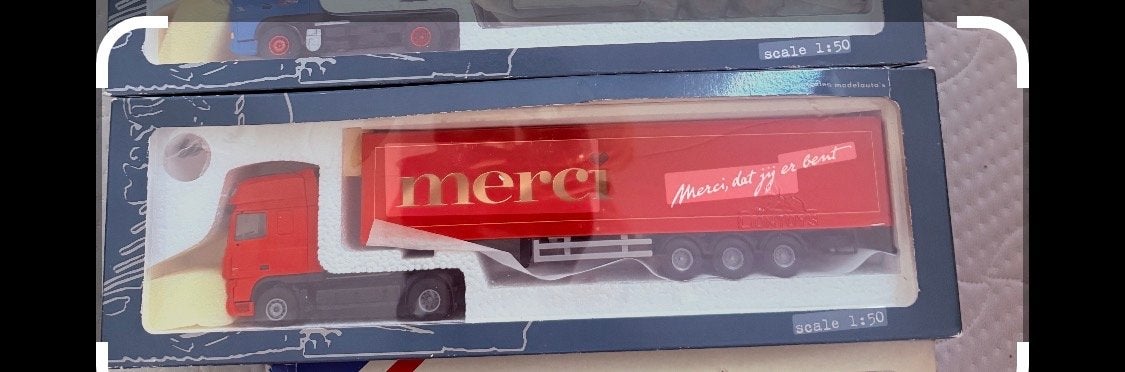 WSI Models DAF XF Euro 6 met Merci trailer 1:50, Ophalen of Verzenden, Nieuw, Bus of Vrachtwagen, Wsi