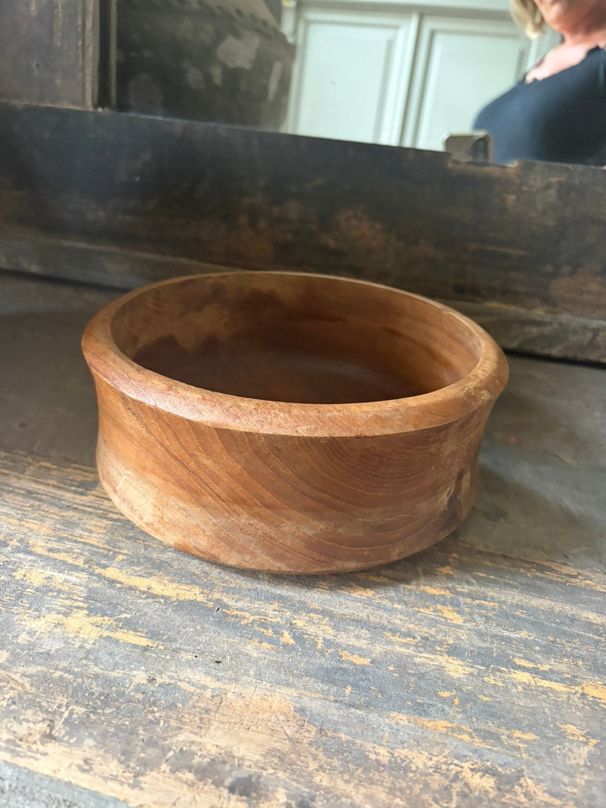 Houten bakje schaaltje, Huis en Inrichting, Woonaccessoires | Schalen en Manden, Ophalen of Verzenden, Zo goed als nieuw, Rond