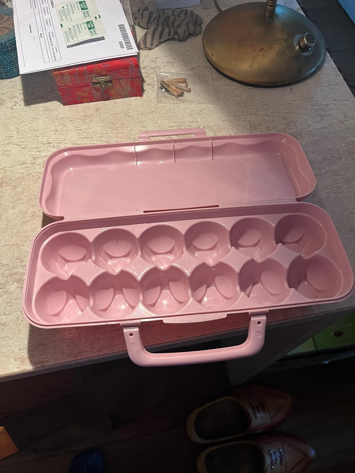 Roze eierdoos voor 12 eieren - Handig en draagbaar, Kunststof, Ophalen of Verzenden, Roze, Overige merken