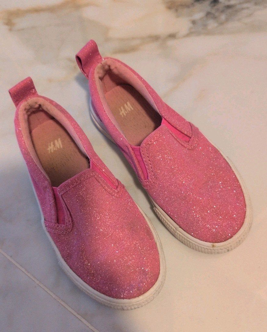 Roze glitter instappers H&M maat 26, Gebruikt, Meisje, H&M, Schoenen