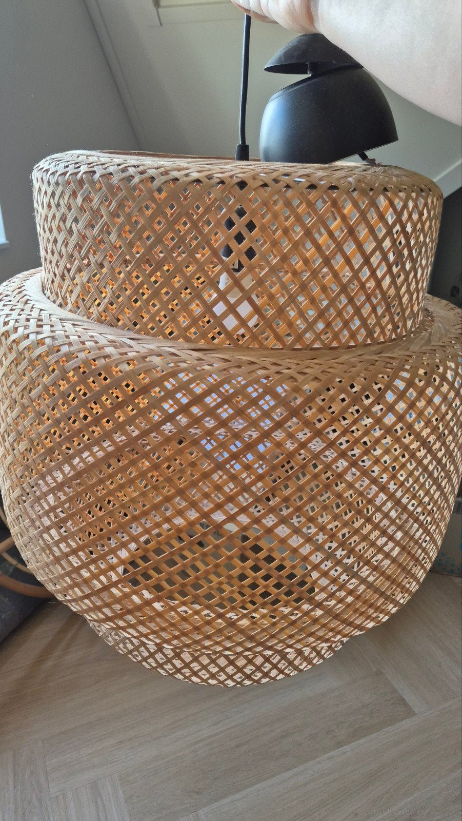 Sinnerlig Hamglamp Ikea bamboe, Overige materialen, 50 tot 75 cm, Ophalen of Verzenden, Zo goed als nieuw