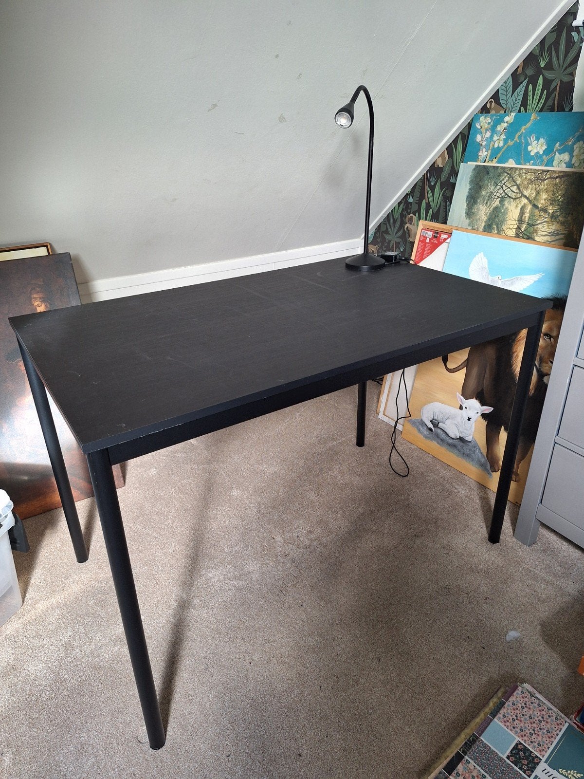 Zwart bureau/ tafel ikea, Ophalen, Gebruikt, Spaanplaat of MDF, Overige merken
