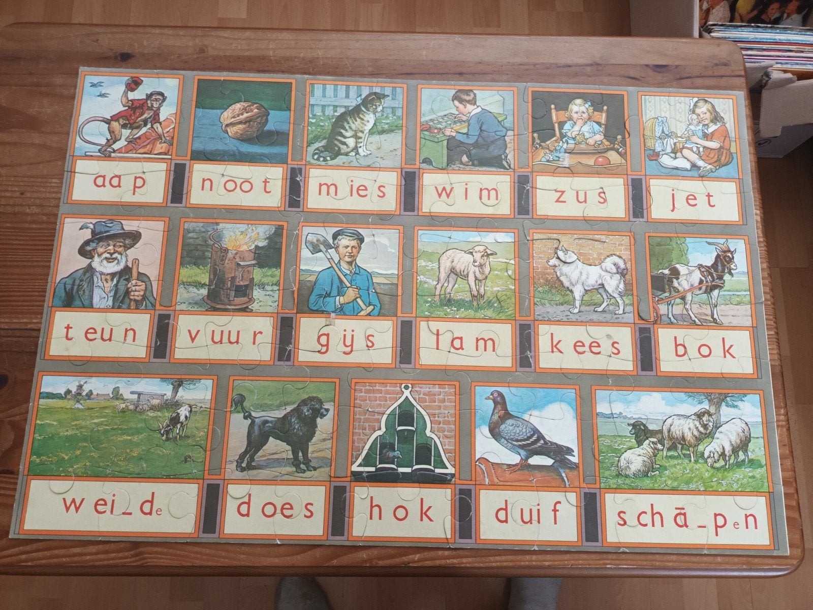 Vintage Legpuzzel 'Aap Noot Mies' - Educatief Spel, Ophalen of Verzenden, Gebruikt