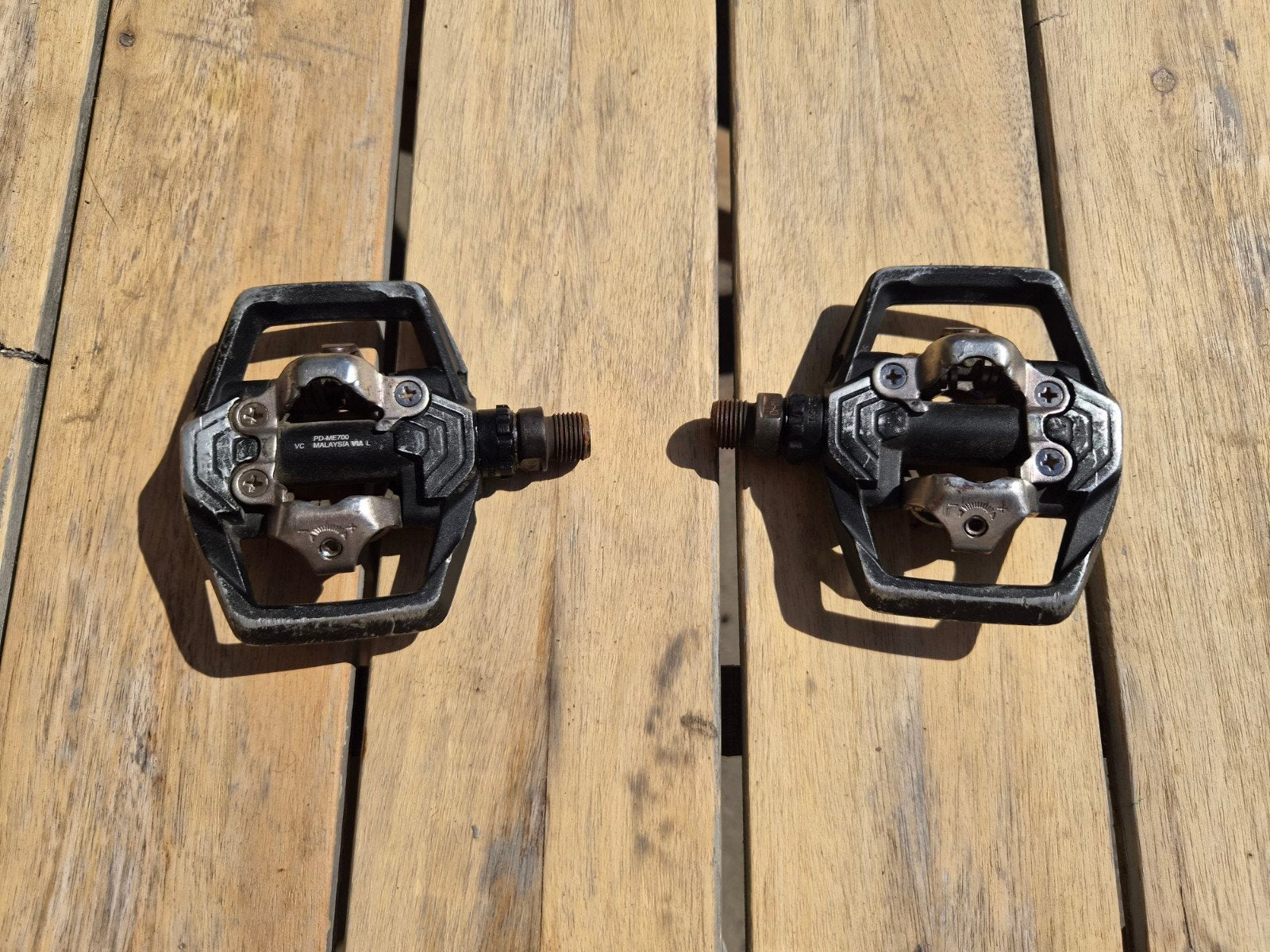 Shimano PD-ME700 click MTB pedalen met SPD schoenplaatjes, Fietsen en Brommers, Fietsonderdelen, Crankstel of Pedalen, Gebruikt