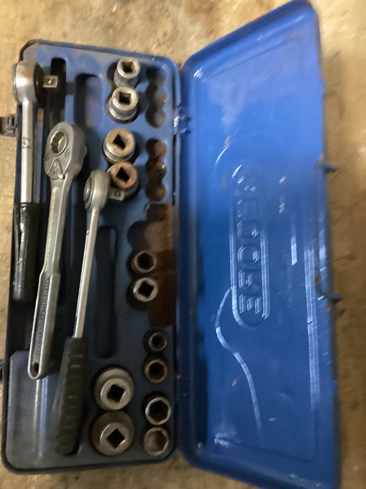 Gedore doppenset met ratels in metalen koffer, Ophalen, Gebruikt, Sleutel/ratel, Overige merken