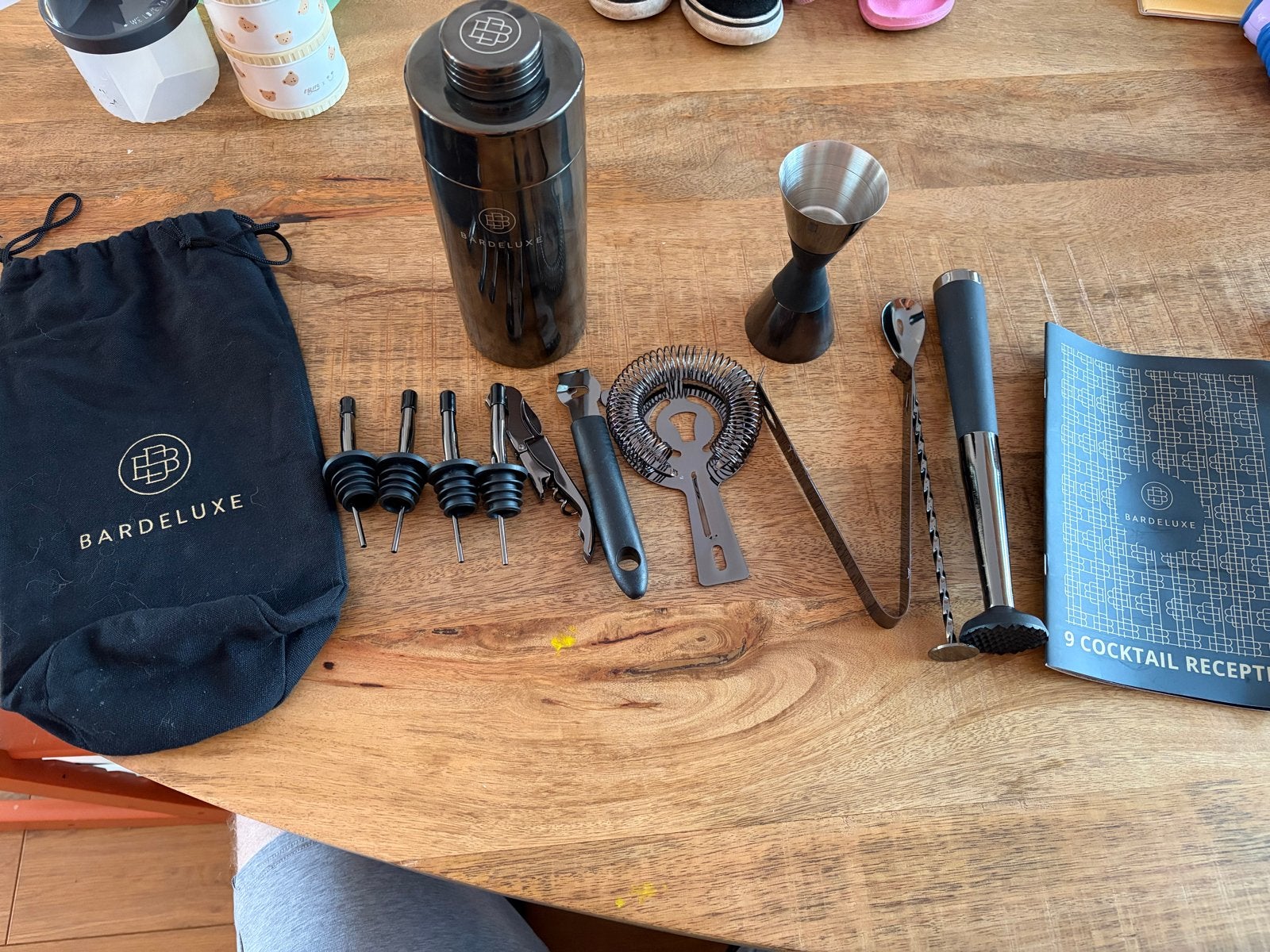 Bardeluxe Cocktail Shaker Set - Complete Barset, Ophalen, Overige typen, Nieuw, Zwart