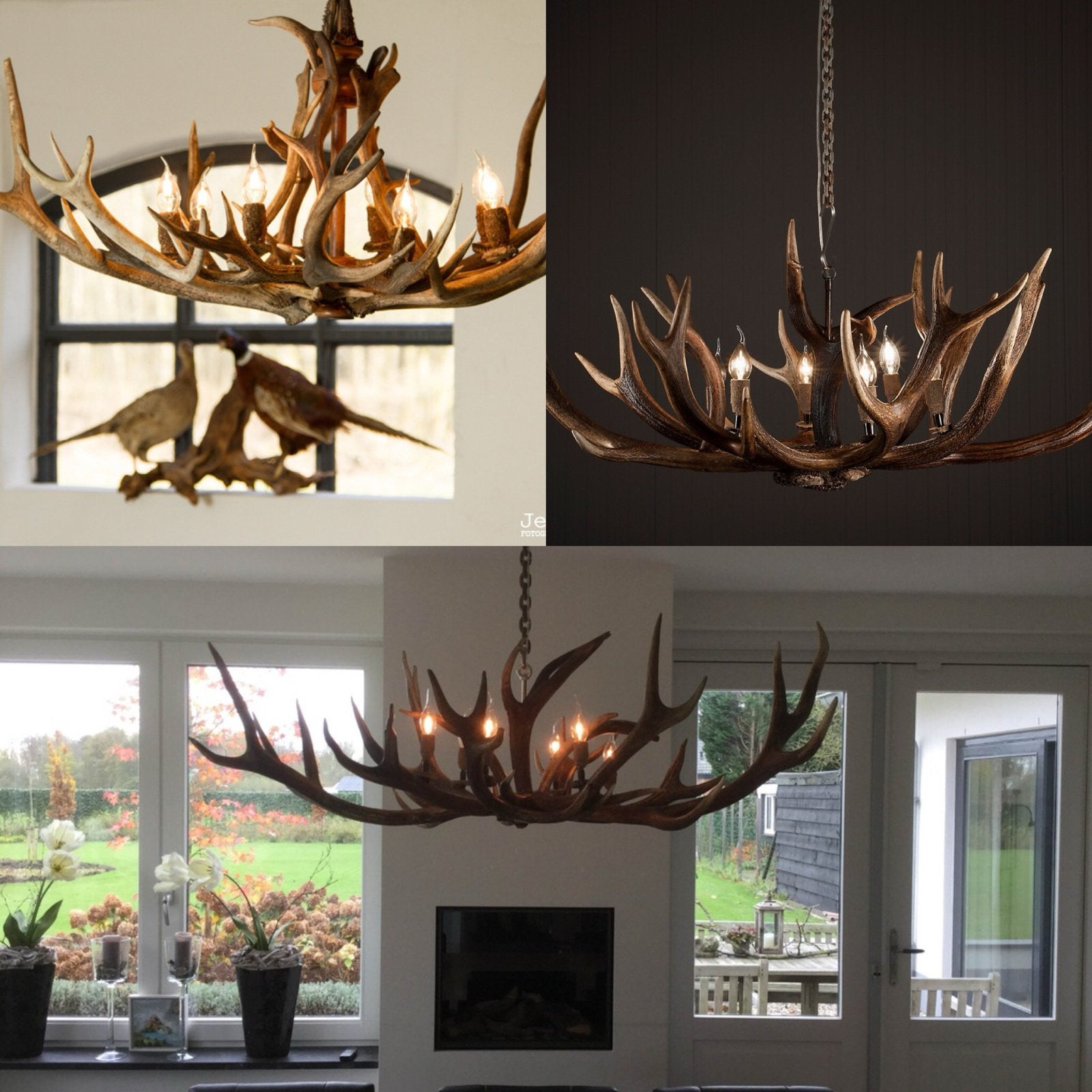 Groot Gewei Kroonluchter - Uniek Design, Overige materialen, Nieuw, Landelijk, Resi@exclusieve-verlichting.eu