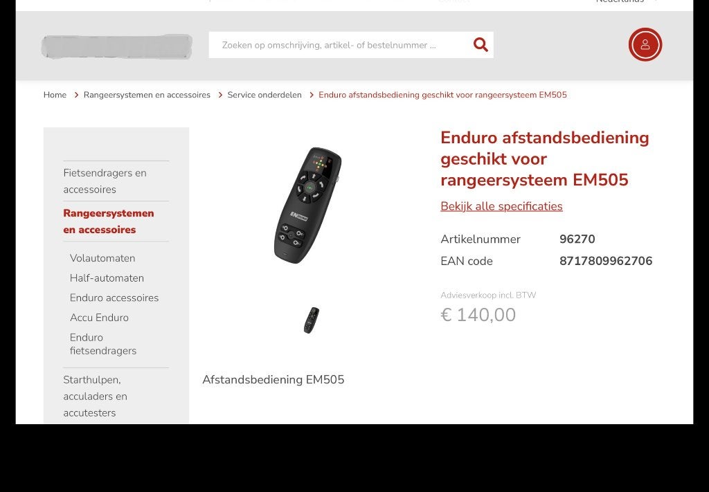 Nieuwe originele afstandsbediening voor Enduro Mover  EM 505, Ophalen of Verzenden, Nieuw
