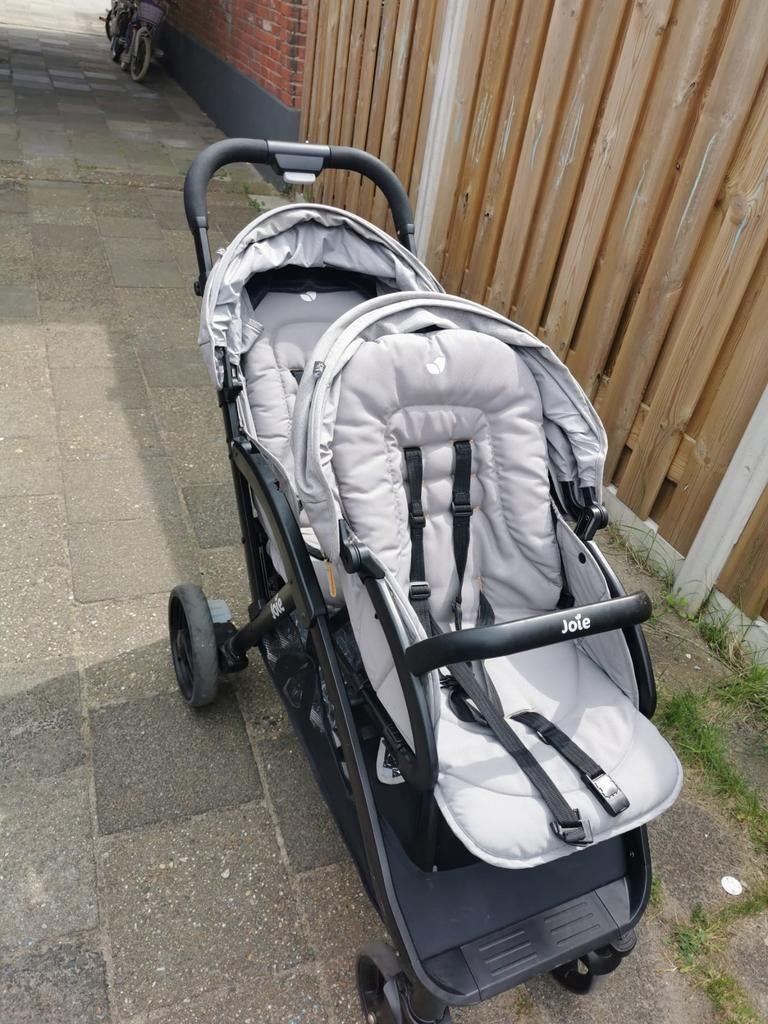Joie Duo Tweeling Kinderwagen - Grijs, Gebruikt, Duowagen, Ophalen of Verzenden, Kinderwagen