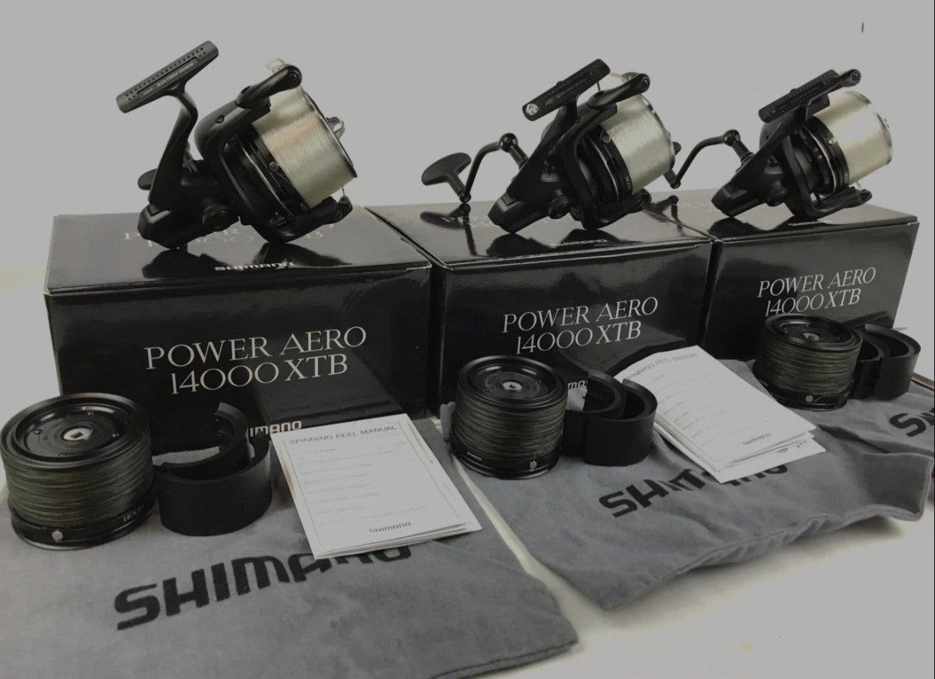 3x shimano power aero 14000 xtb absolute nieuwstaat, Ophalen of Verzenden, Zo goed als nieuw, Molen
