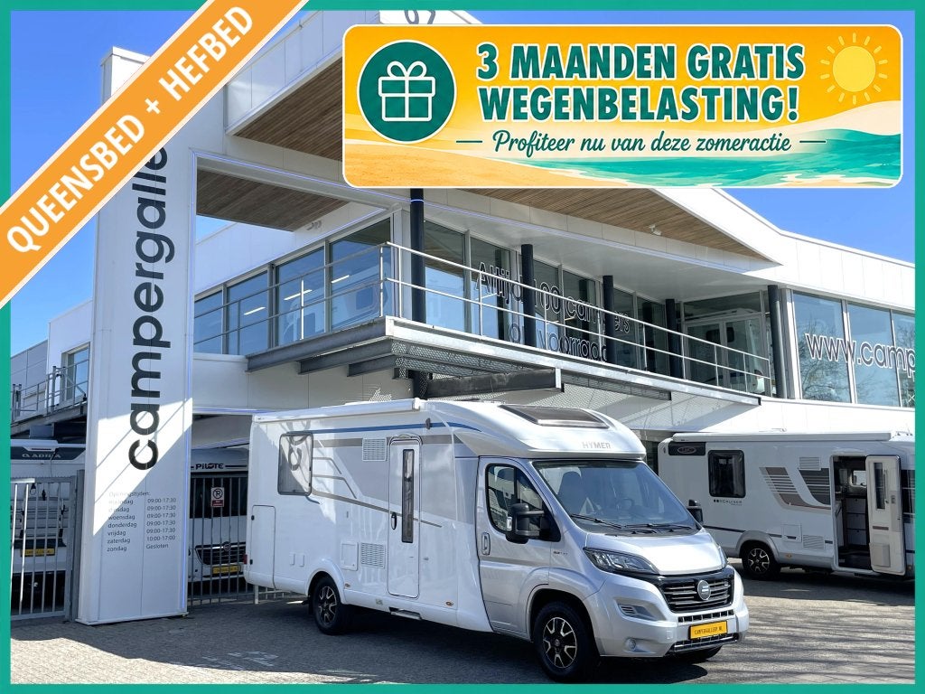 Hymer T 698 CL CAMPER QUEENSBED+HEFBED EURO6 XXL GARAGE, Caravans en Kamperen, Campers, Fiat, 7 tot 8 meter, Bedrijf, Hymer