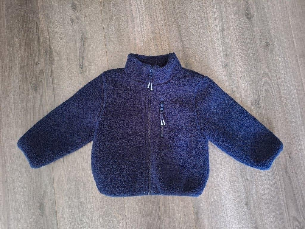 Donkerblauw Teddy jas maat 92, Gebruikt, Jongen of Meisje, H&M, Ophalen of Verzenden