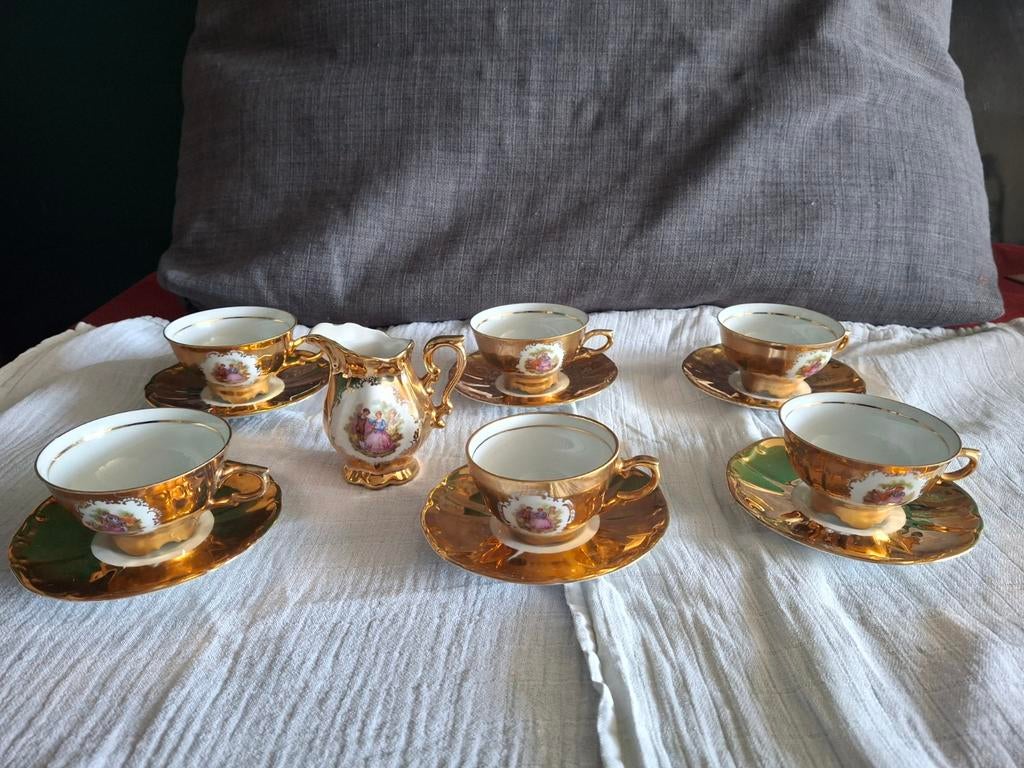 Vintage Goud-Luster Servies (1966) Bareuther Bavaria, Antiek en Kunst, Antiek | Servies compleet, Ophalen of Verzenden