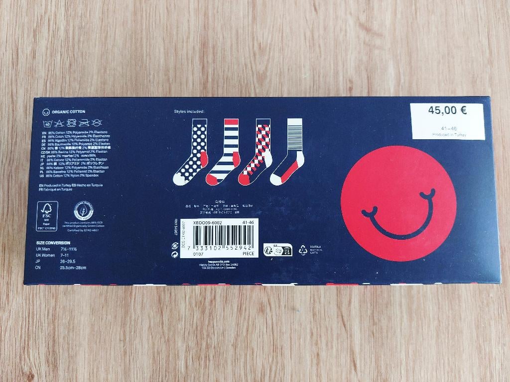 happy socks 4 pack maat 41-46, Kleding | Heren, Sokken en Kousen, Overige kleuren, Ophalen of Verzenden, Happy Socks, Nieuw