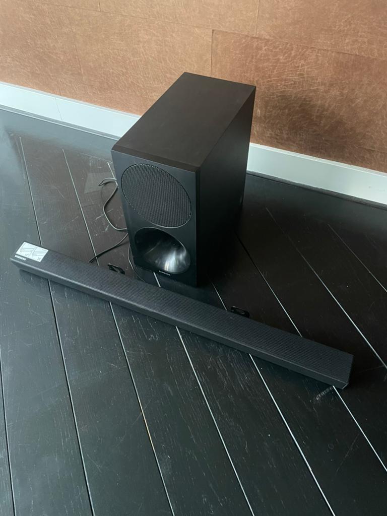 Samsung HW-M450 + PS-WM30 basbox en soundbar, Ophalen, Gebruikt