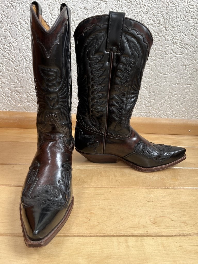 Primeboots laarzen maat 41 western cowboy zwart bruinrood, Verzenden, Zwart, Boots, Zo goed als nieuw