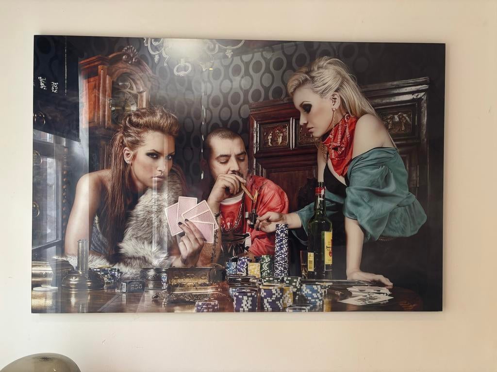 Groot Plexiglas Poker Schilderij - 150x100 cm, Ophalen