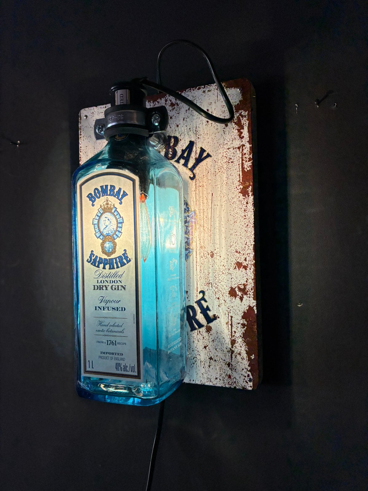 Bombay Sapphire Wandlamp, Met schakelaar, Nieuw, Glas, Wandlamp