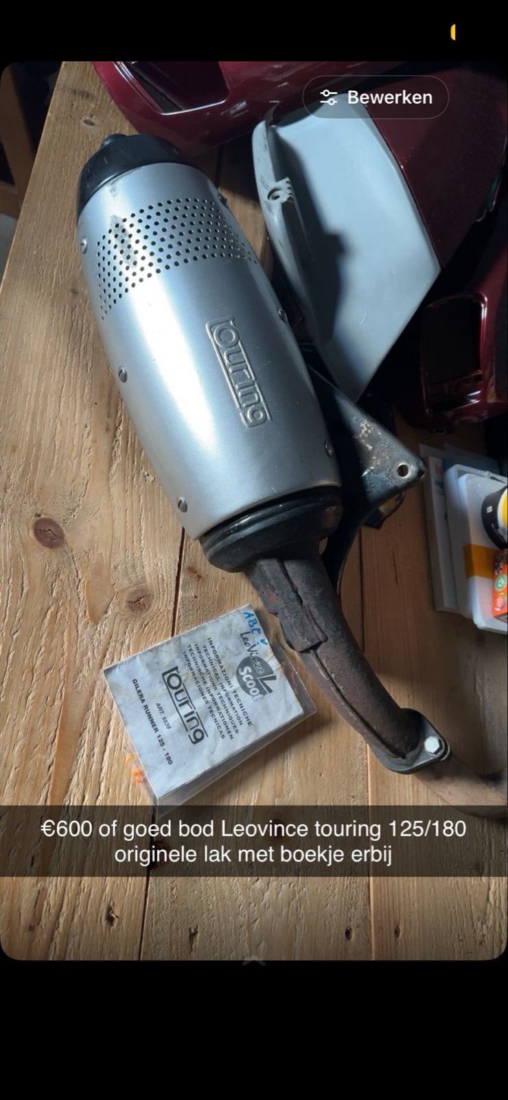 Leovince Touring uitlaat Gilera Runner 125/180, Motoren, Ophalen of Verzenden, Gebruikt