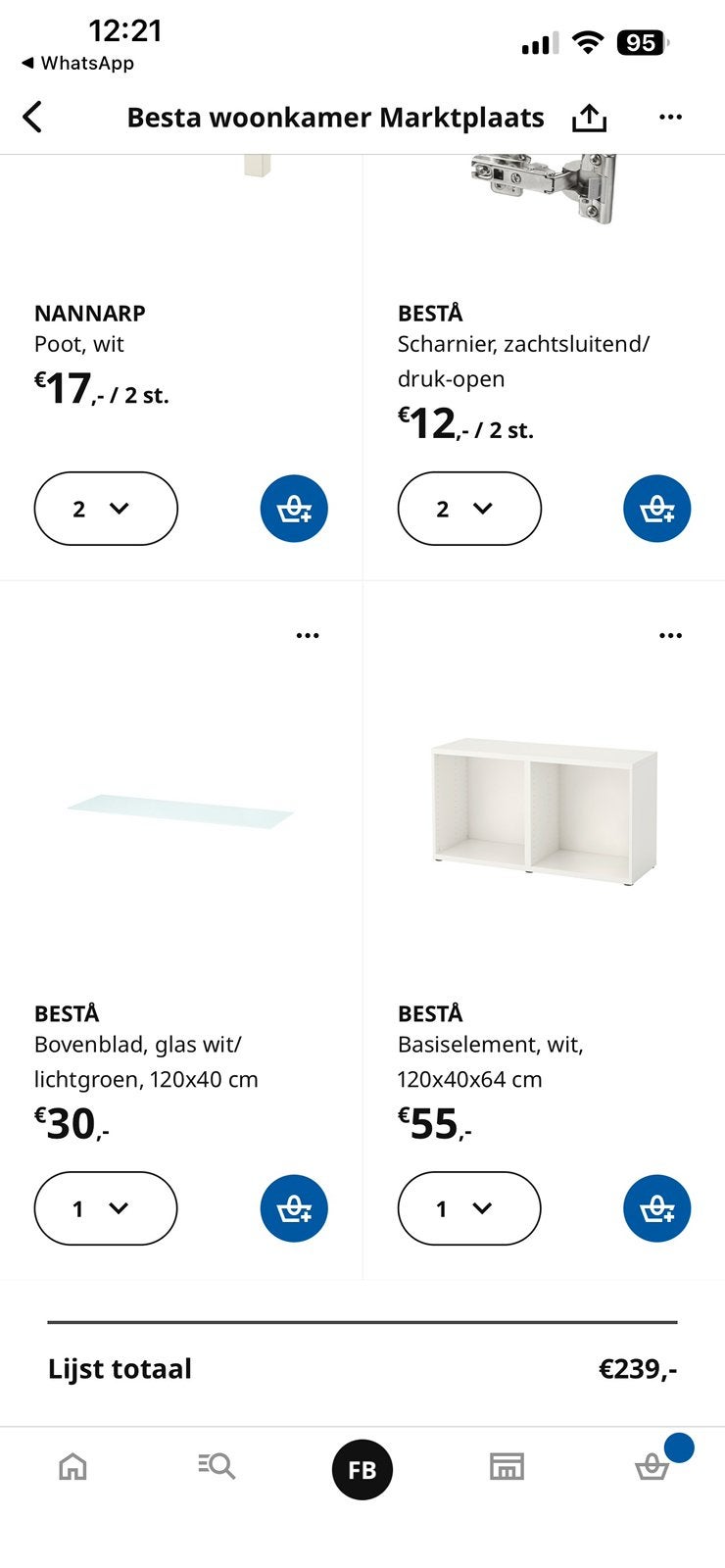 IKEA Besta Kast Wit met melkglazen deuren 120x60x40., Huis en Inrichting, Kasten | Dressoirs, Ophalen, Zo goed als nieuw, 25 tot 50 cm