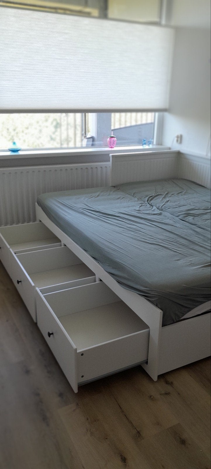 IKEA Hemnes bedbank met 3 lades - uitschuifbaar, Ophalen, Verstelbaar, Modern, Scandinavisch, Wit