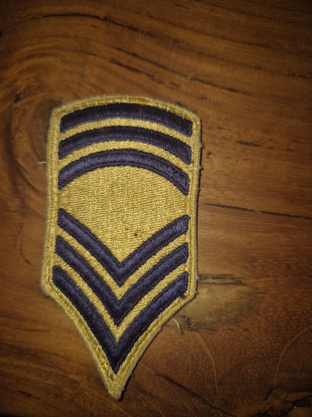 Originele US Army Master Sergeant Goldenlite patch 1948-1951, Ophalen of Verzenden, Landmacht, Amerika, Embleem of Badge