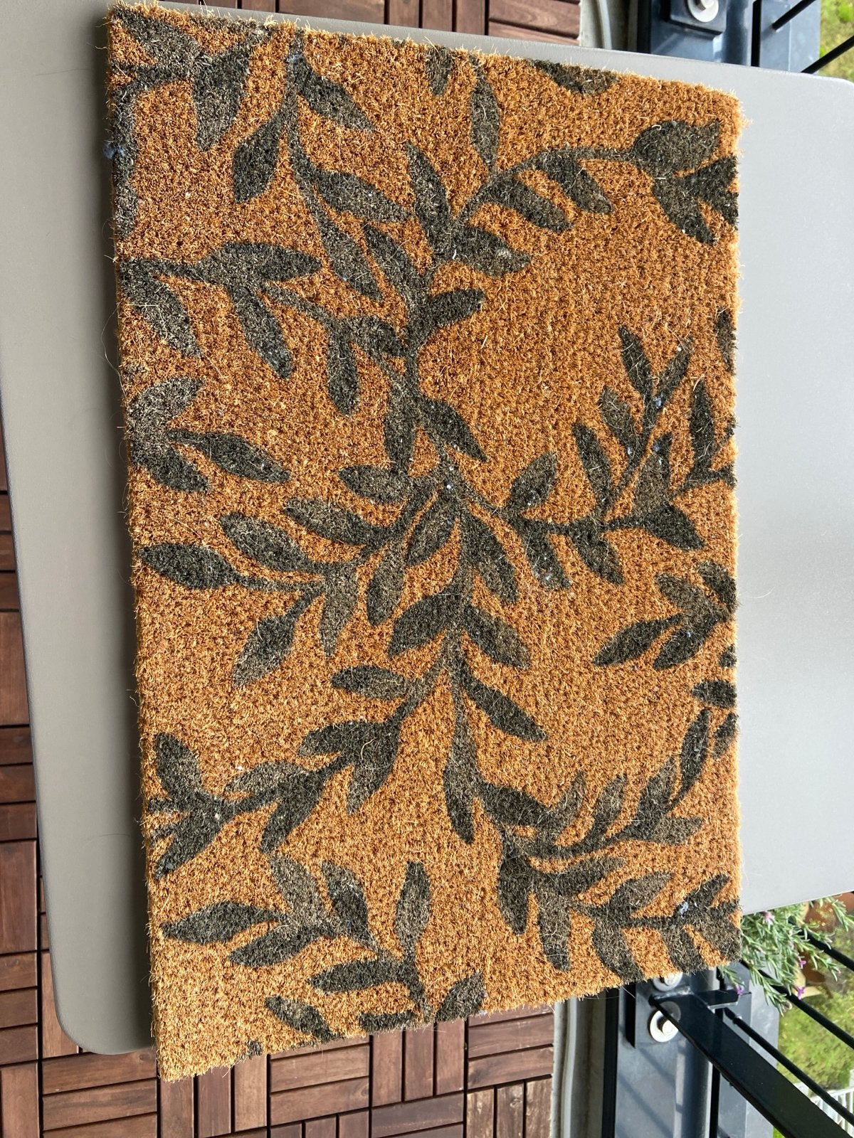Kokosmat met bladerenpatroon, Binnen, Gebruikt, Ophalen of Verzenden, Droogloopmat