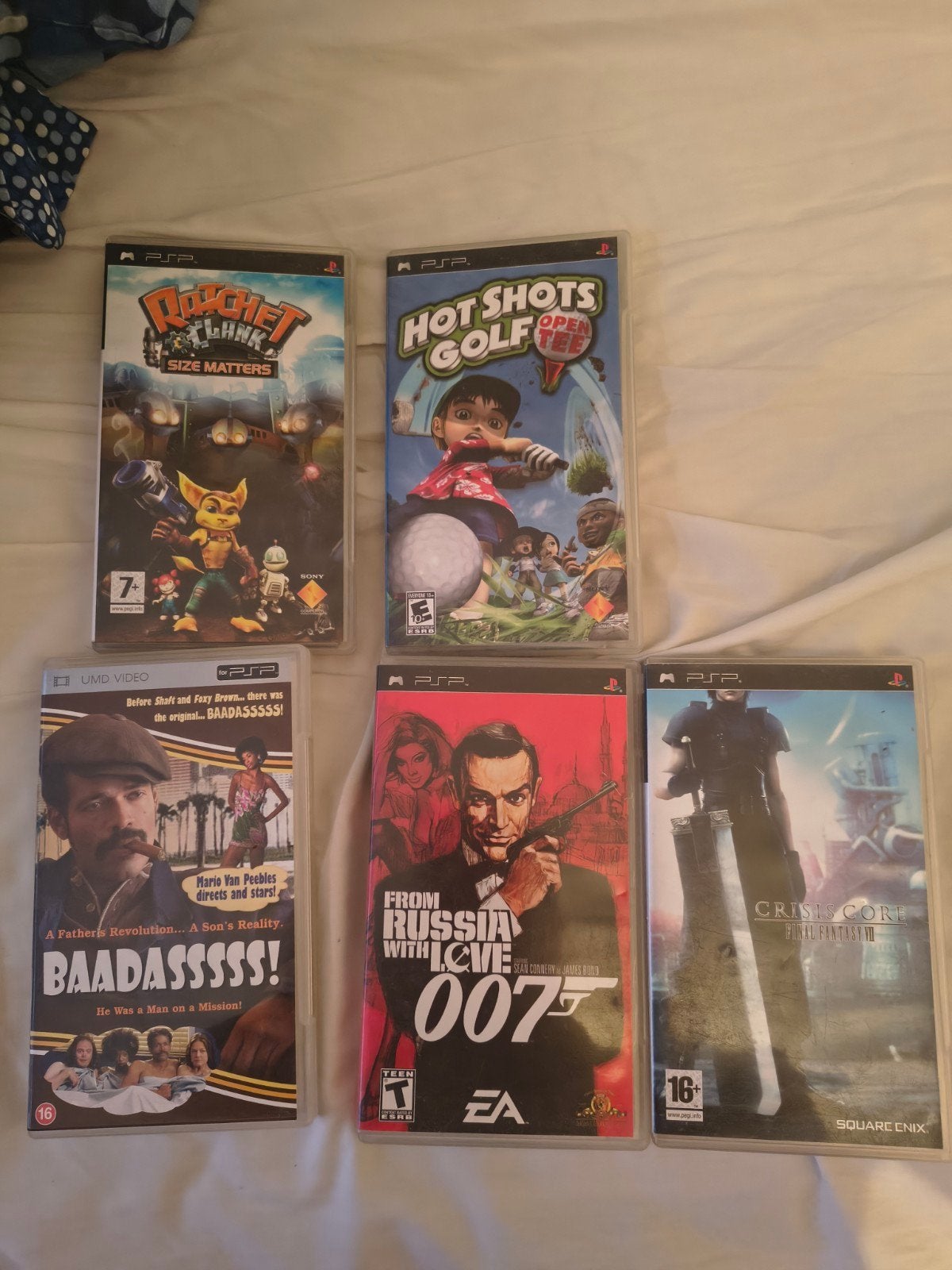 PSP Games: Ratchet & Clank, Hot Shots Golf, 007, FF7 Cris, Gebruikt, Overige genres, 1 speler, Ophalen of Verzenden