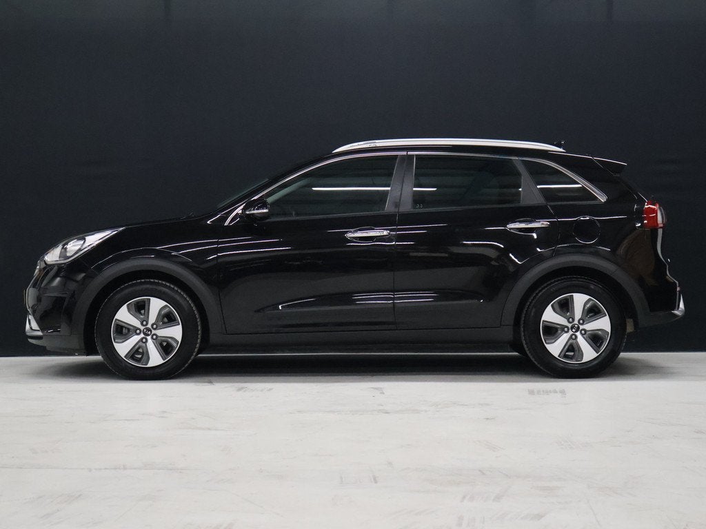 Kia Niro 1.6 GDi Hybrid DynamicLine [APPLE CARPLAY, ANDROID,, Auto's, Gebruikt, Leder en Stof, Zwart, 26 km/l
