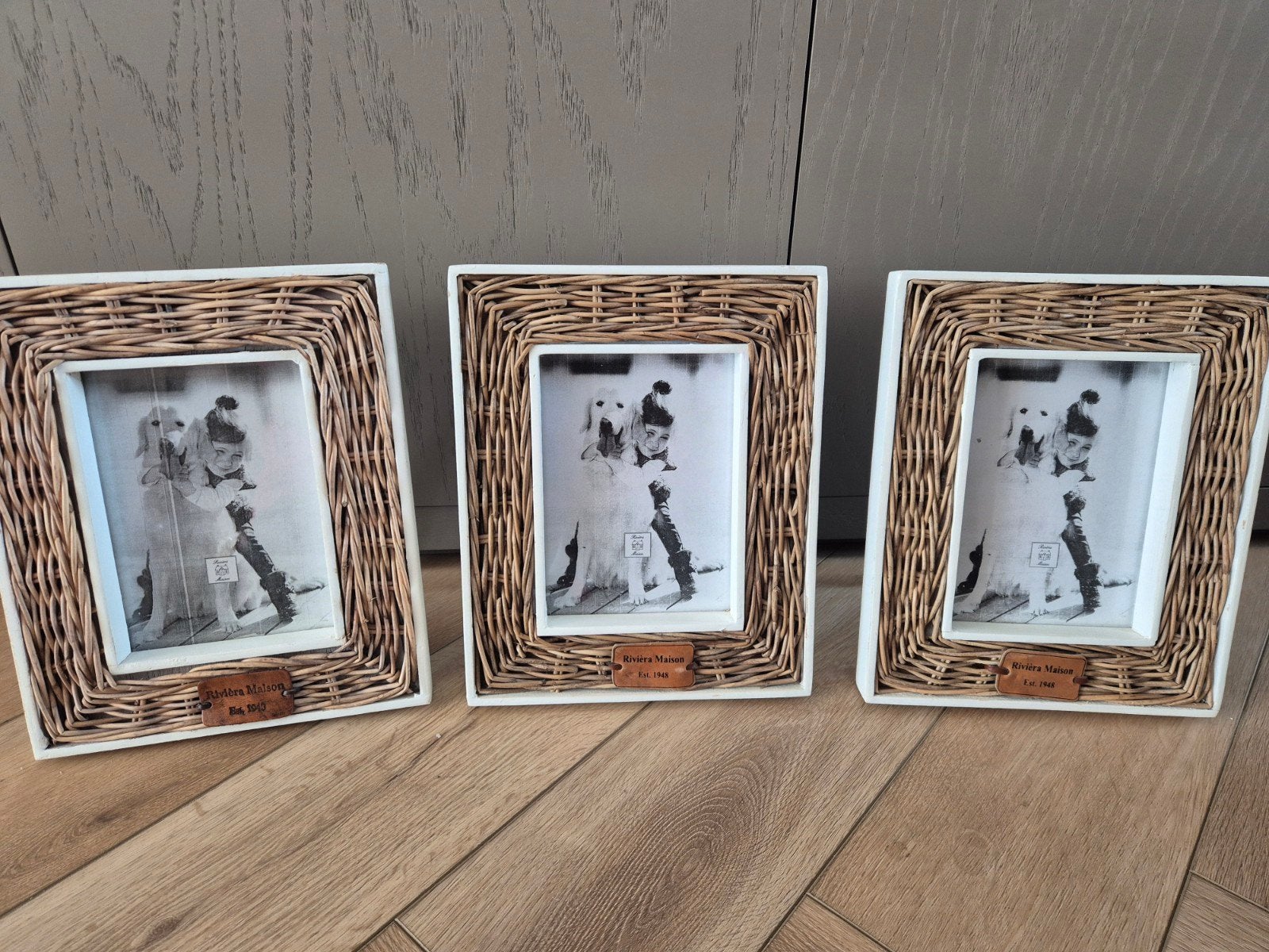 Riviera maison rattan fotolijsten, Ophalen of Verzenden, Gebruikt, Wit