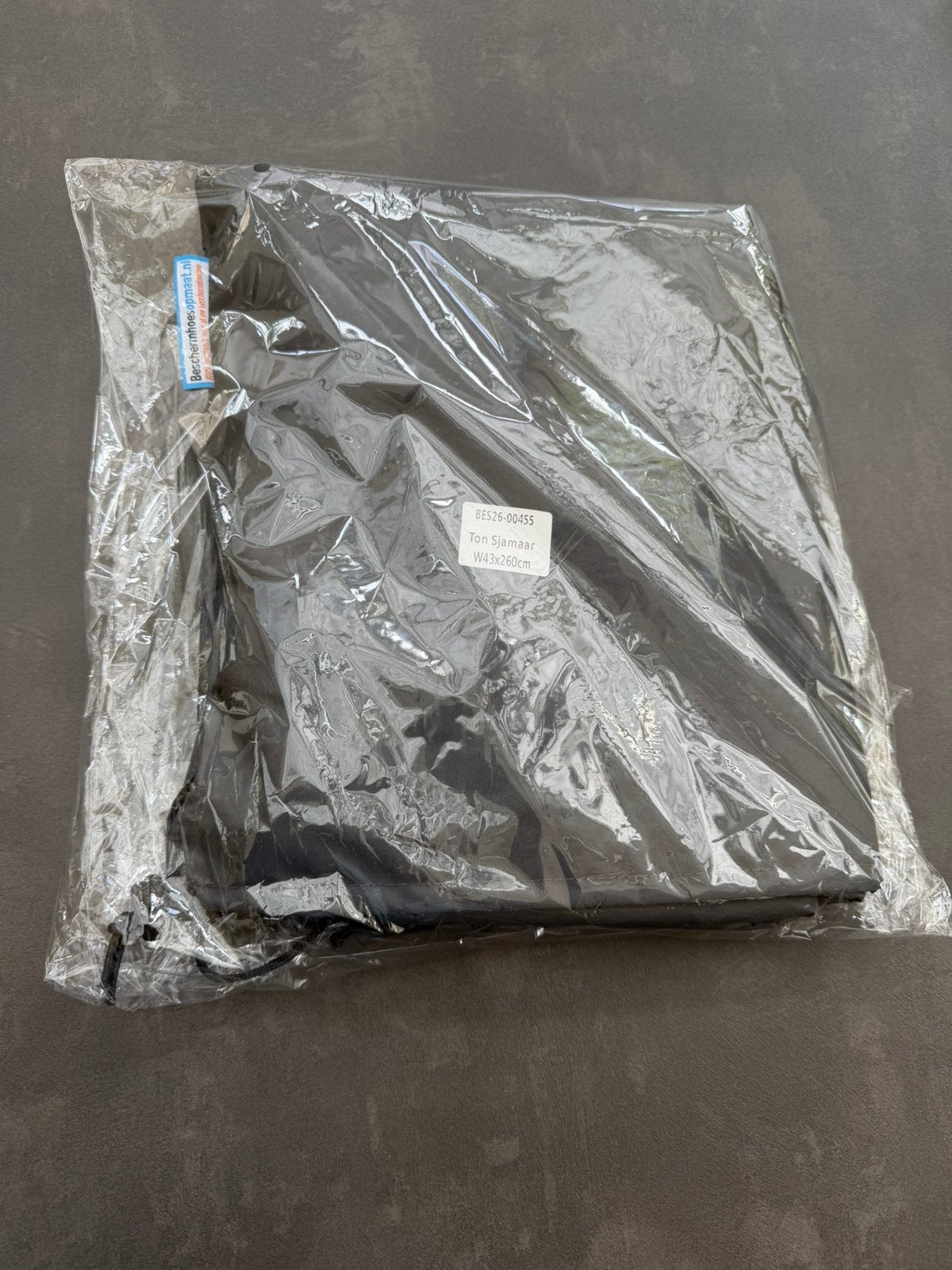 Op maat gemaakte parasolhoes (43x260cm) - Nieuw, Ophalen of Verzenden, Nieuw, Minder dan 1 meter, Parasolhoes