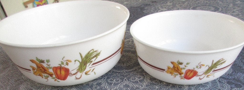 2 vintage Arcopal schalen Pot au Feu / Legumes, Huis en Inrichting, Ophalen of Verzenden, Glas, Vintage, Schaal of Schalen