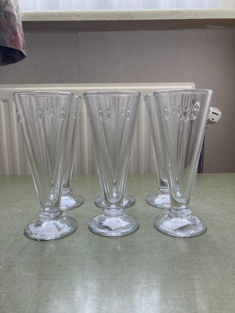 La Rochère Abeille | 6 Champagne flutes 15 cl | nieuw = doos, Glas of Glazen, Nieuw, Ophalen of Verzenden, Glas