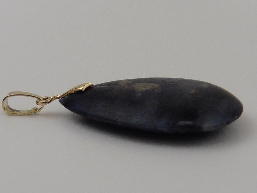 Gouden hanger met agaat                                  G77, Gebruikt, Overige voorstellingen, Blauw, .