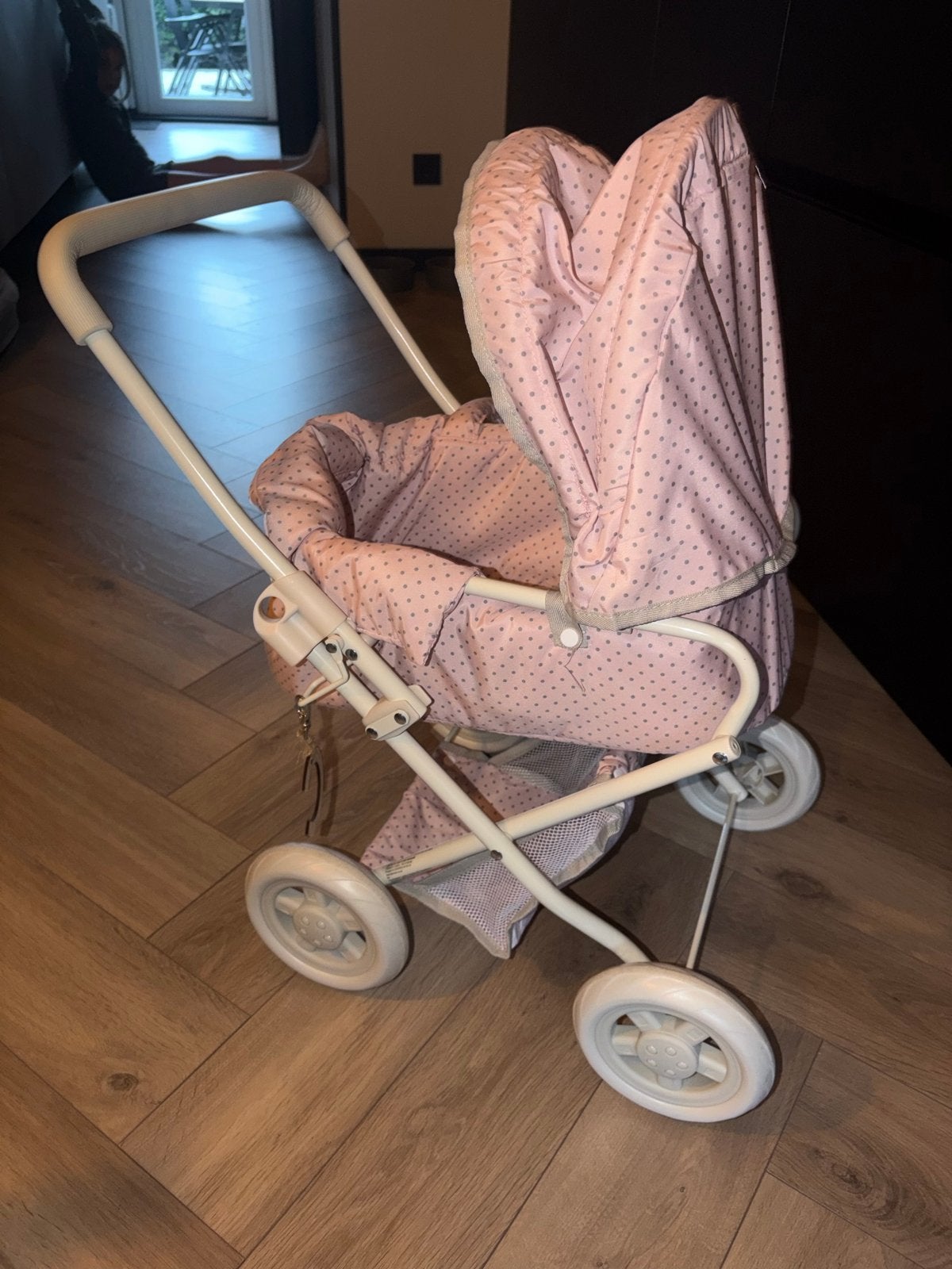 Roze poppenwagen met stippen, Ophalen of Verzenden, Gebruikt, Overige typen