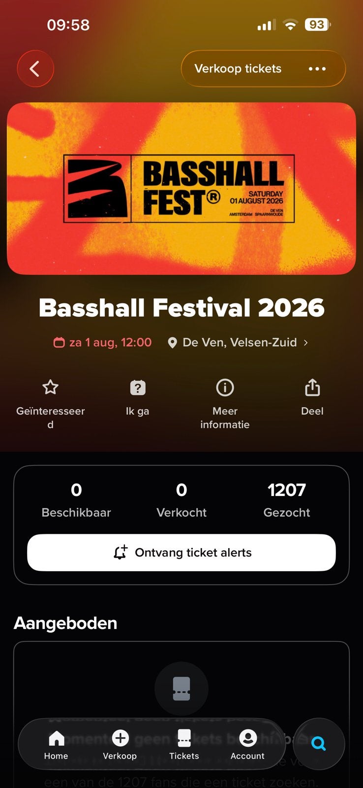 Basshall fest Spaarnwoude zaterdag 1 augustus 2026 €160p.p, Drie personen of meer
