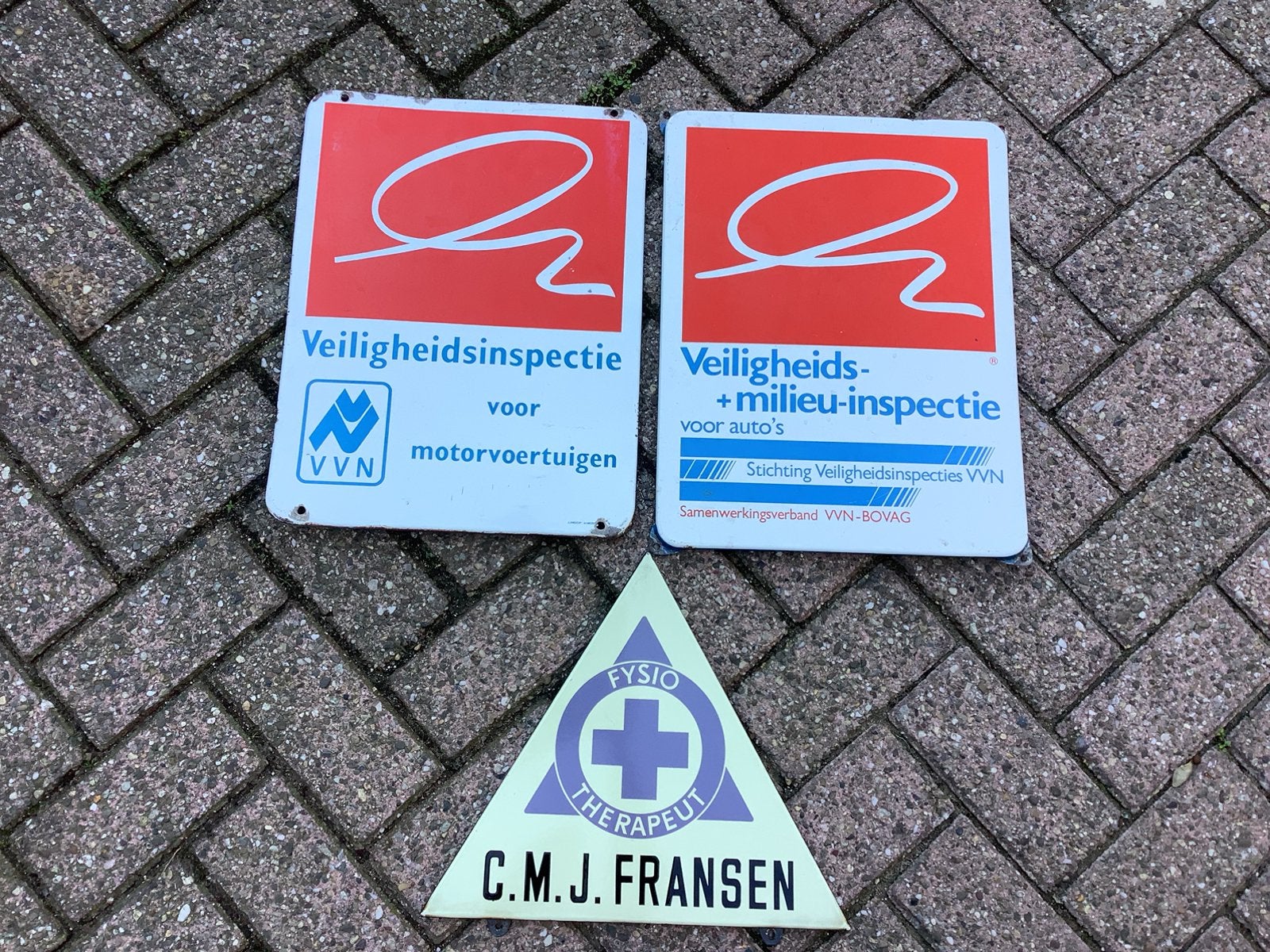 3 mooie emaille borden, € 200.- samen., Ophalen, Zo goed als nieuw, Reclamebord