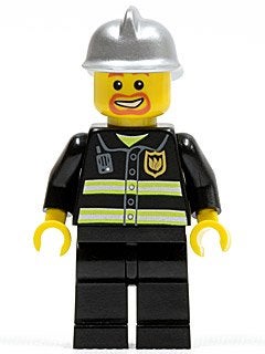 LEGO City cty0045 Fire - Reflective Stripes, Black Legs,, Lego, Ophalen of Verzenden, Minifiguur, City