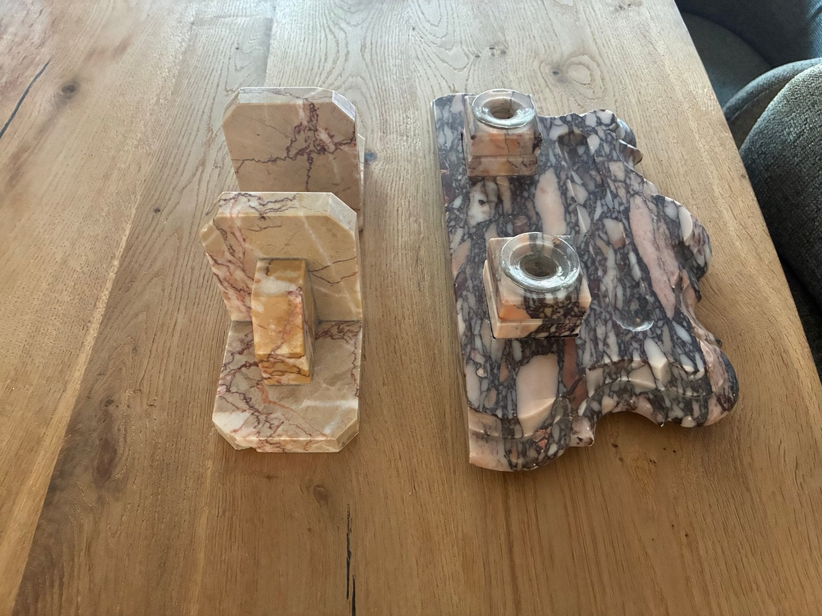 Marmeren Boekensteunen en Pennenhouder Set, Ophalen, Overige materialen