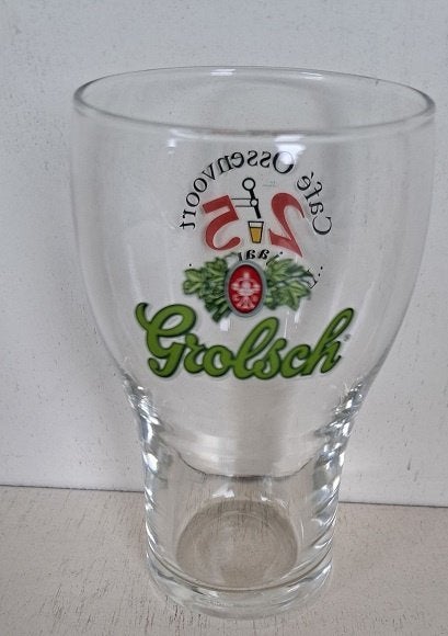 Grolsch Bierglas type Heraut/Stapel logo 7 Café Ossenvoort, Ophalen of Verzenden, Nieuw, Glas of Glazen, Grolsch