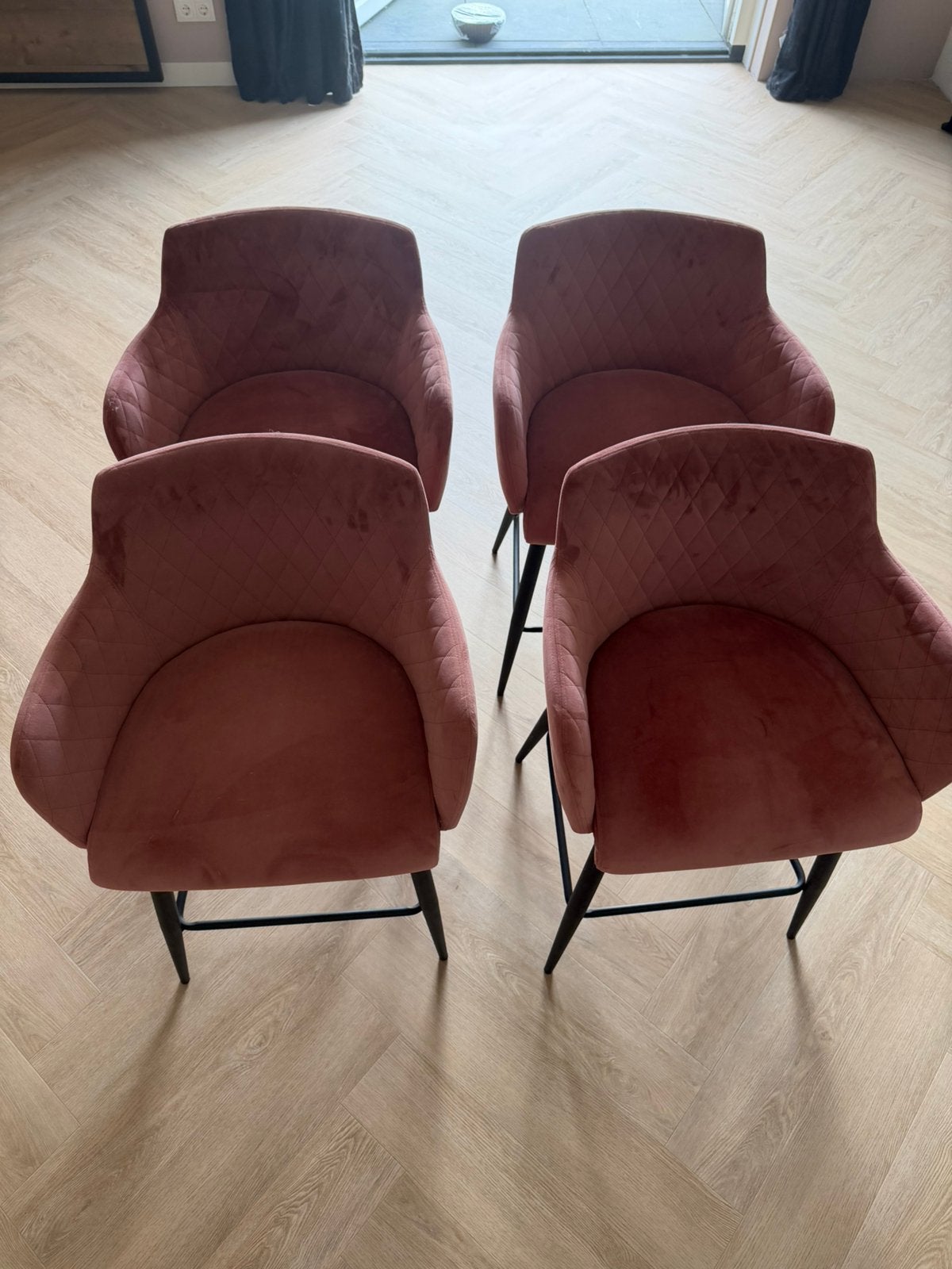 Oud roze barkrukken, Huis en Inrichting, Stoelen, Ophalen, Zo goed als nieuw, Overige kleuren, Twee