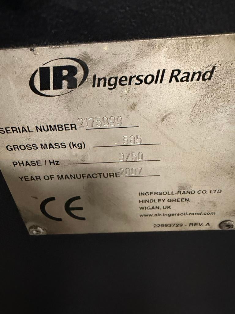 Ingersoll Rand Luchtcompressor - Bouwjaar 2007, Ophalen, Gebruikt, 800 liter/min of meer, 10 bar of meer
